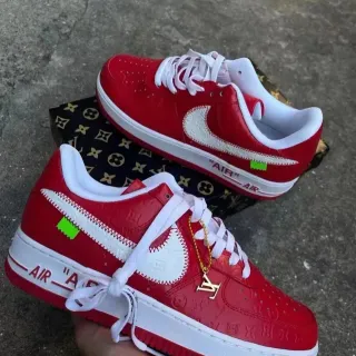 Nike Air Force 1 लाल सादা নিওন গ্রিন লাইফস্টাইল স্নিকার্স