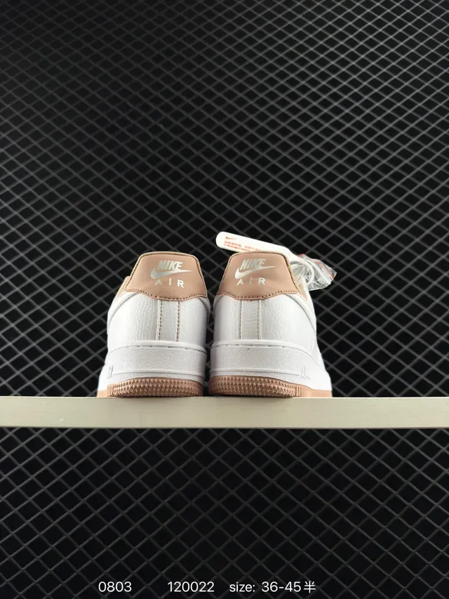 Nike Air Force 1 White and Tan Lifestyle Sneakers 3
