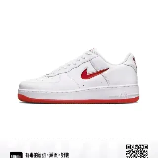 Nike Air Force 1 أبيض أحمر حذاء رياضي أسلوب حياة