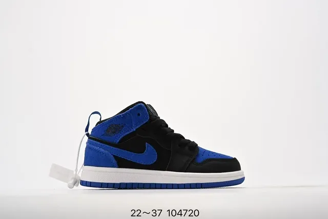 Nike Air Jordan 1 Black Royal Blue White chaussures de basketball 12