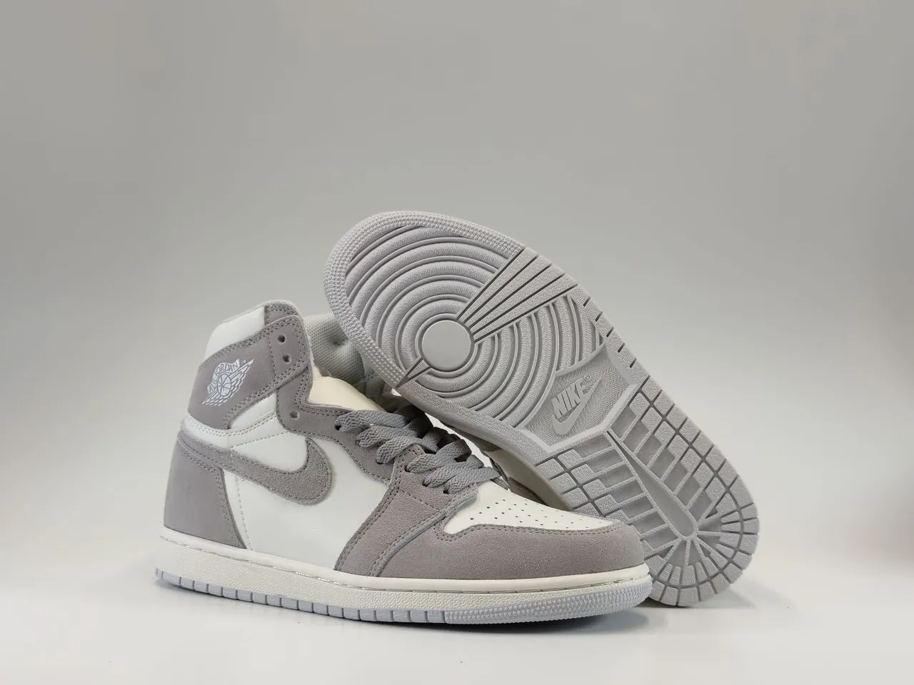 Nike Air Jordan 1 ग्रे सूड हाई-टॉप बास्केटबॉल जूते 7