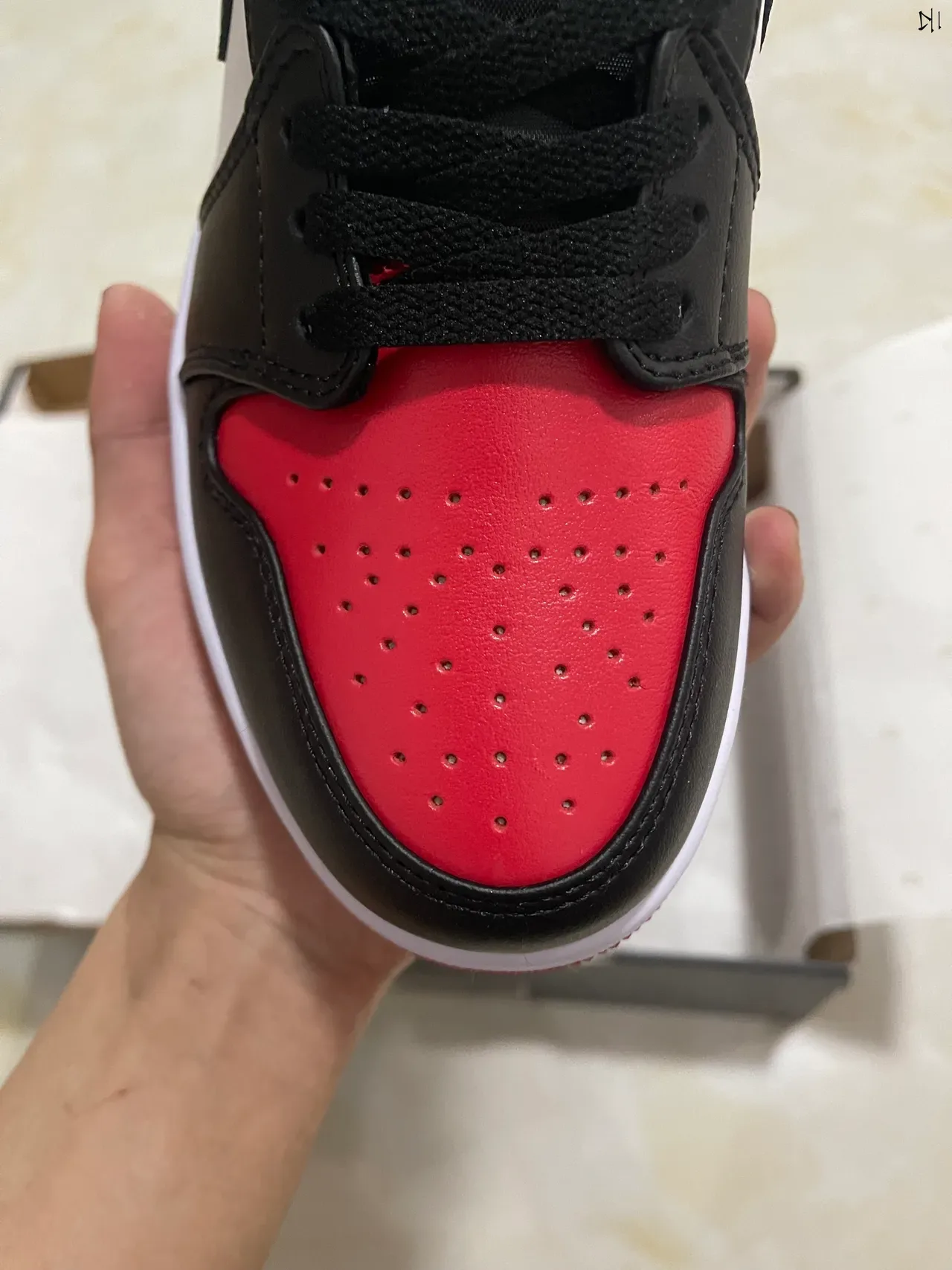 Nike Air Jordan 1 Low Black White Red Lifestyle Sneakers 3