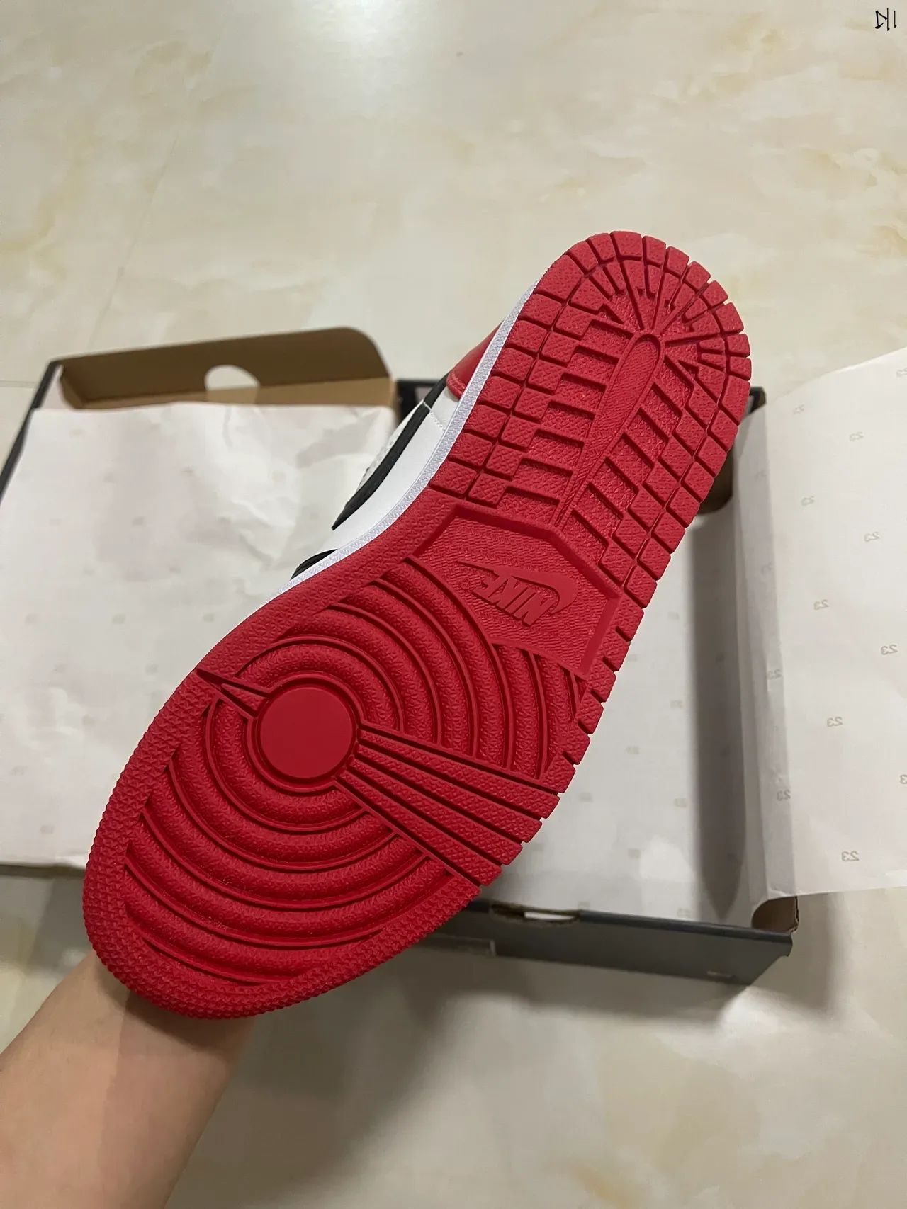 Nike Air Jordan 1 Low Black White Red Lifestyle Sneakers 5