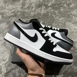 Nike Air Jordan 1 Low Metallic Silver Black White أسلوب الحياة سنيكرز