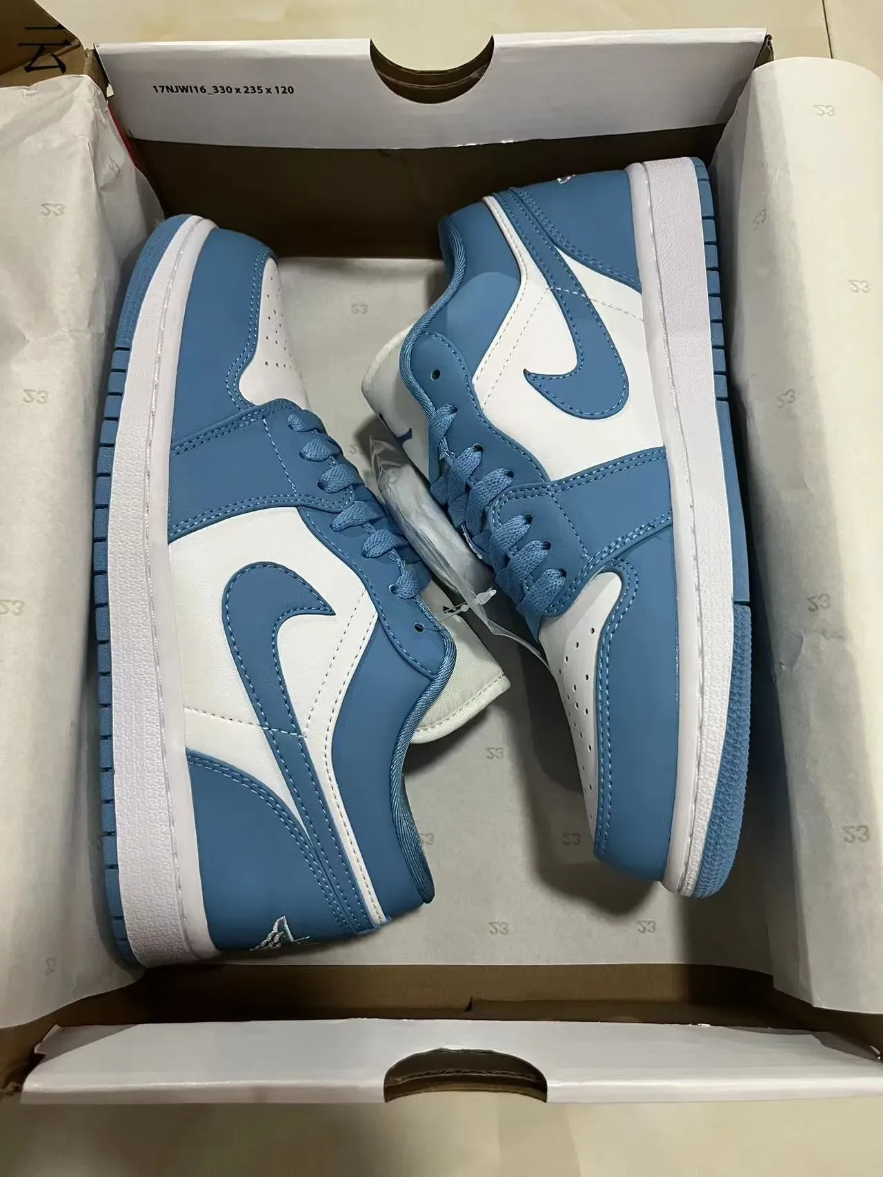 Nike Air Jordan 1 Low University Blue White Lifestyle Sneakers 7