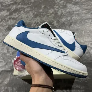 Nike Air Jordan 1 Low أبيض أزرق ملكي حذاء رياضي نمط حياة
