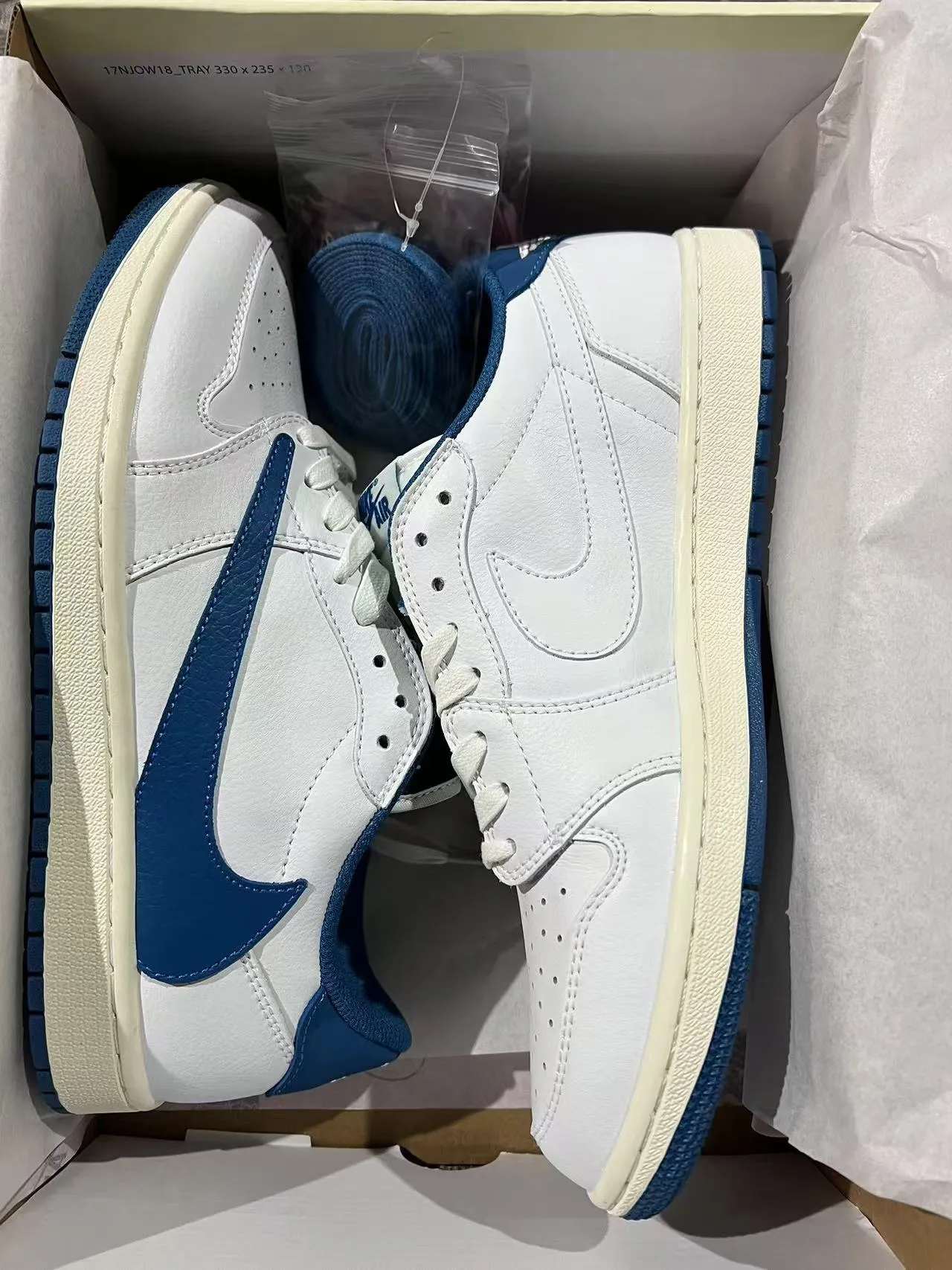 Nike Air Jordan 1 Low White Royal Blue Lifestyle Sneakers 9