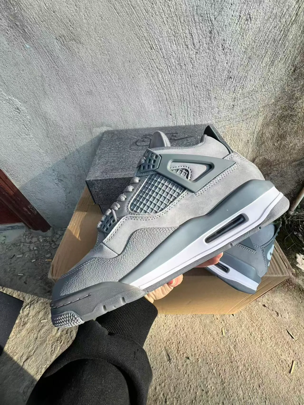 Nike Air Jordan 4 একরঙা ধূসর বাস্কেটবল জুতো 5