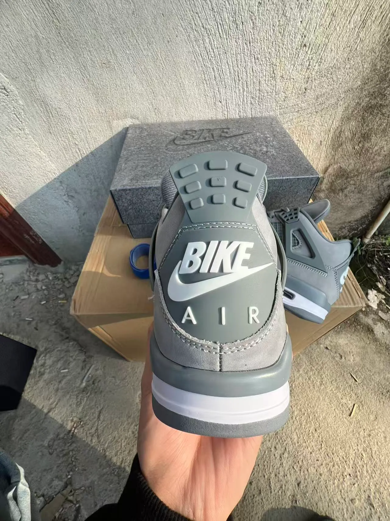 Nike Air Jordan 4 একরঙা ধূসর বাস্কেটবল জুতো 8