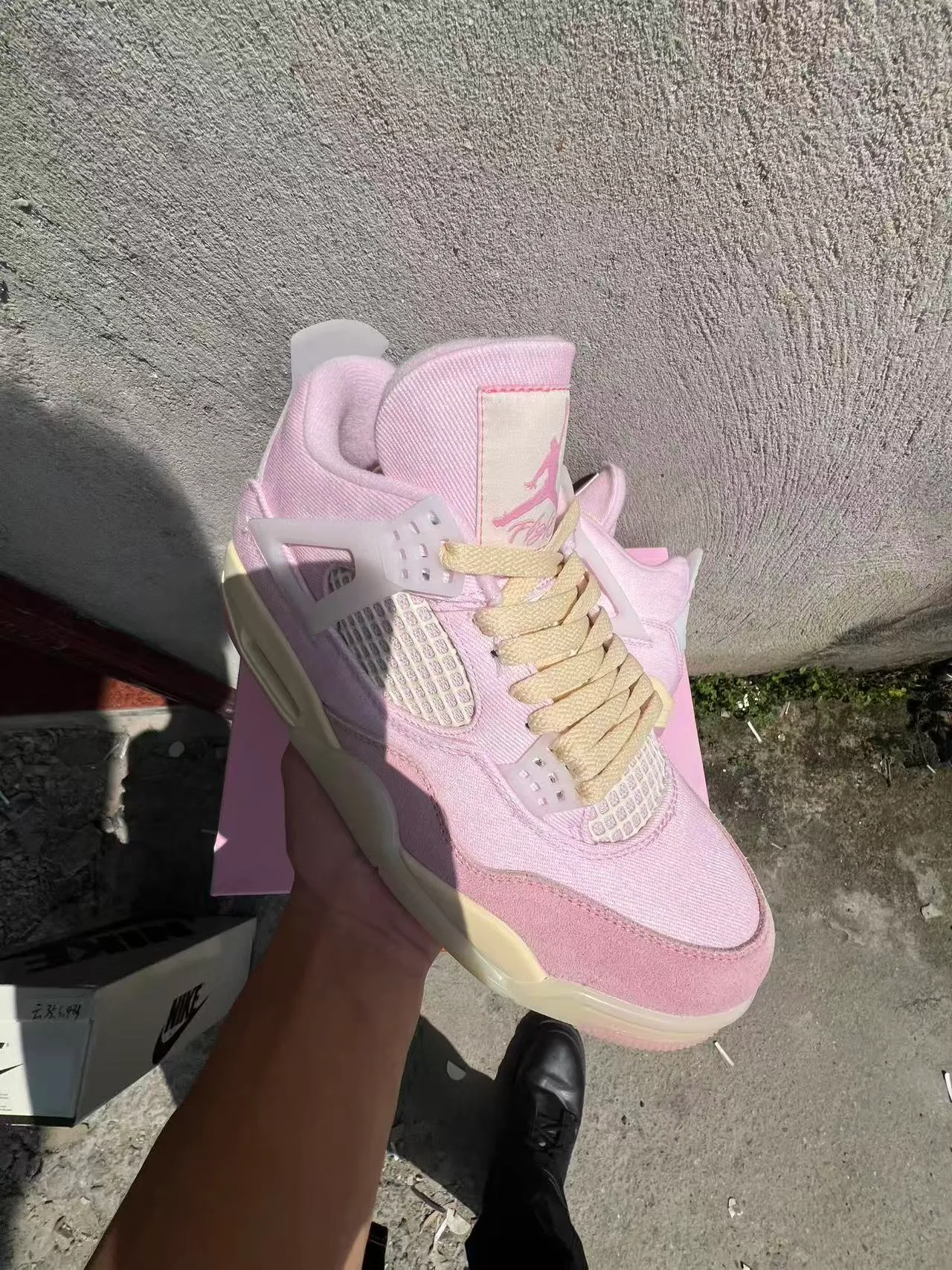 Nike Air Jordan 4 गुलाबी क्रीम बास्केटबॉल जूते 2
