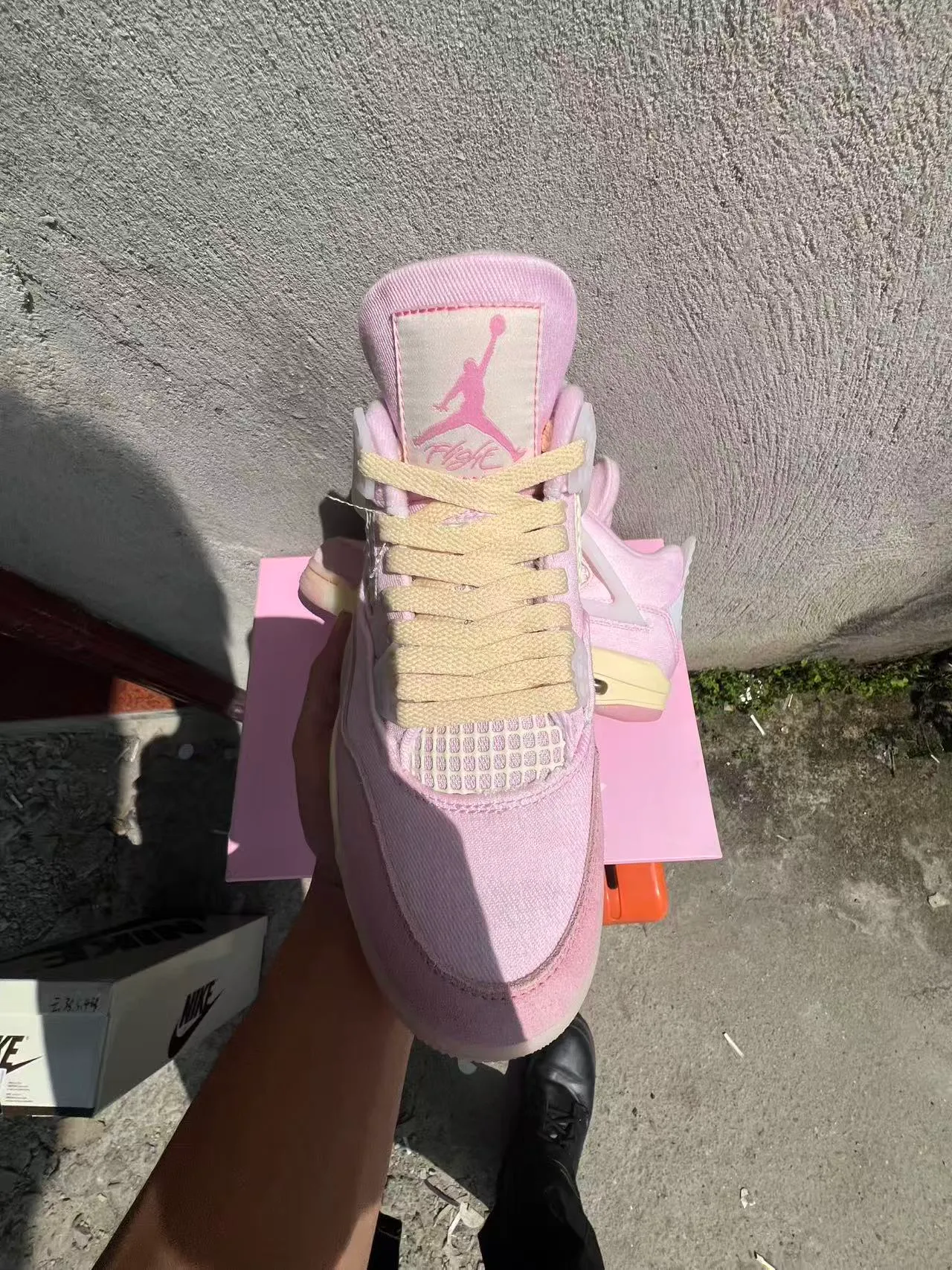 Nike Air Jordan 4 गुलाबी क्रीम बास्केटबॉल जूते 3