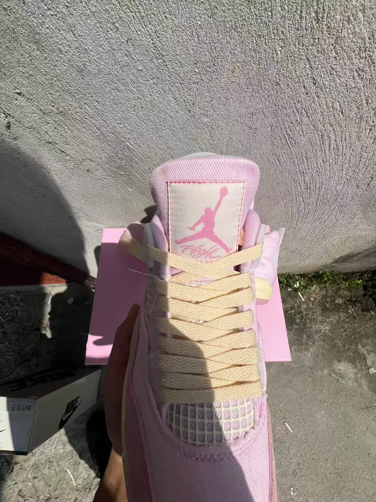 Nike Air Jordan 4 गुलाबी क्रीम बास्केटबॉल जूते 4