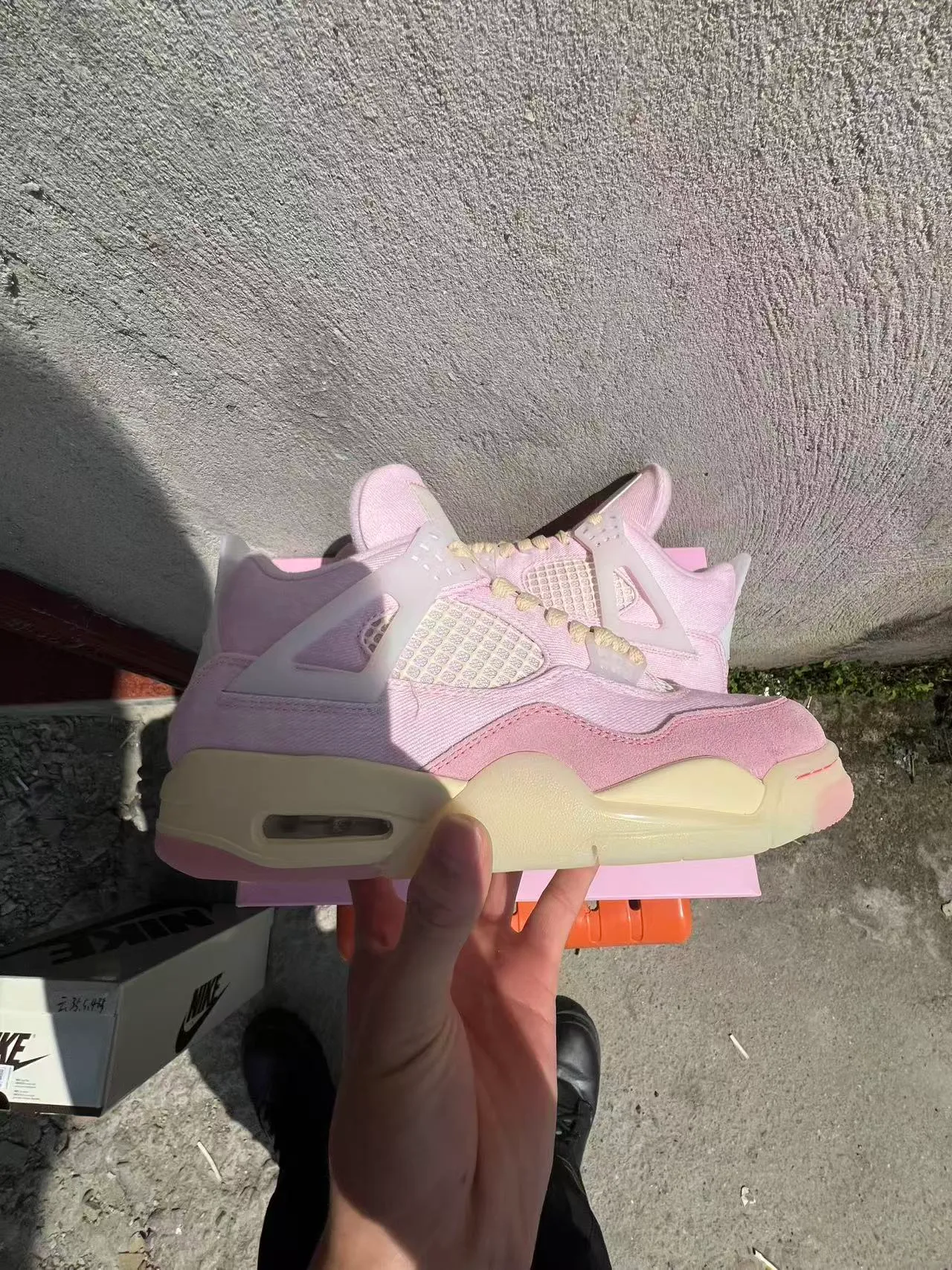 Nike Air Jordan 4 गुलाबी क्रीम बास्केटबॉल जूते 7