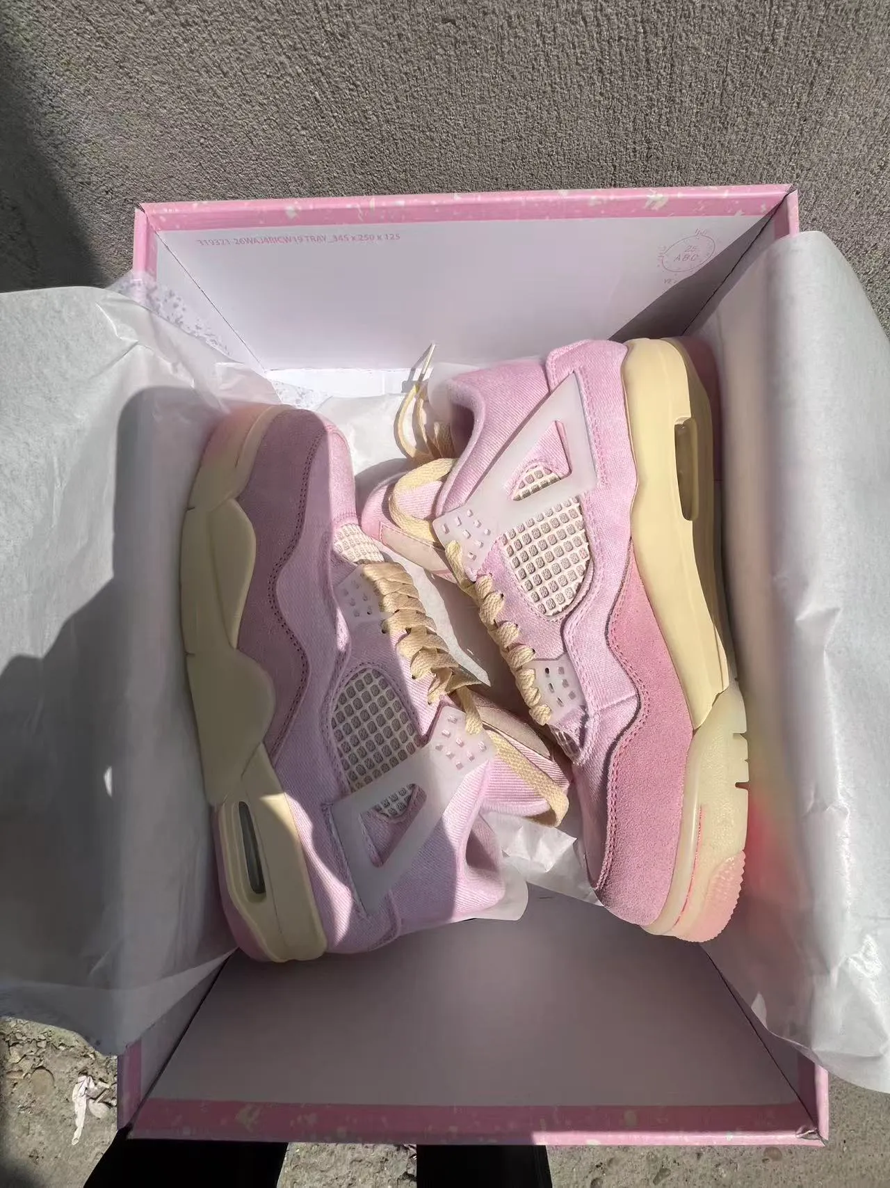 Nike Air Jordan 4 गुलाबी क्रीम बास्केटबॉल जूते 9