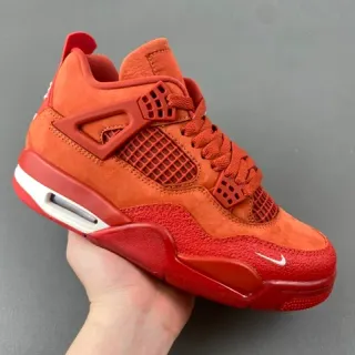 Nike Air Jordan 4 लाल কমলা সুয়েড বাস্কেটবল জুতো