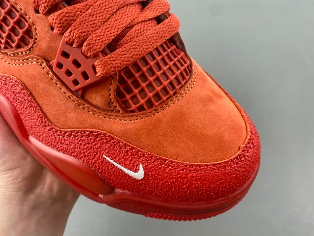 Nike Air Jordan 4 Rojo Naranja Ante Zapatillas de Baloncesto 2