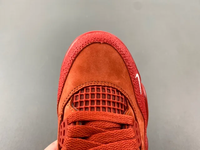 Nike Air Jordan 4 Rojo Naranja Ante Zapatillas de Baloncesto 5