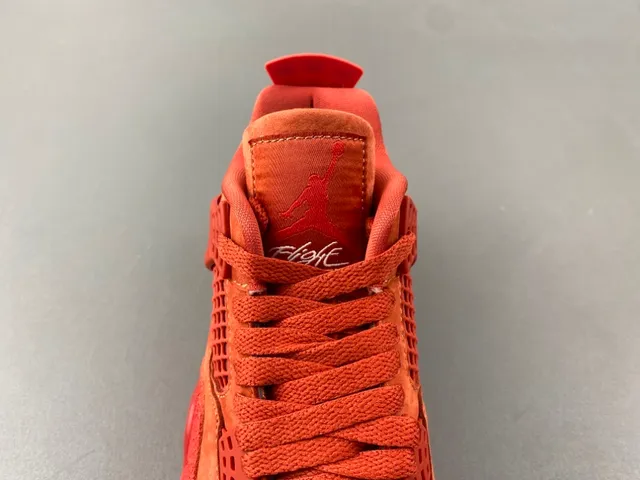 Nike Air Jordan 4 Rojo Naranja Ante Zapatillas de Baloncesto 6