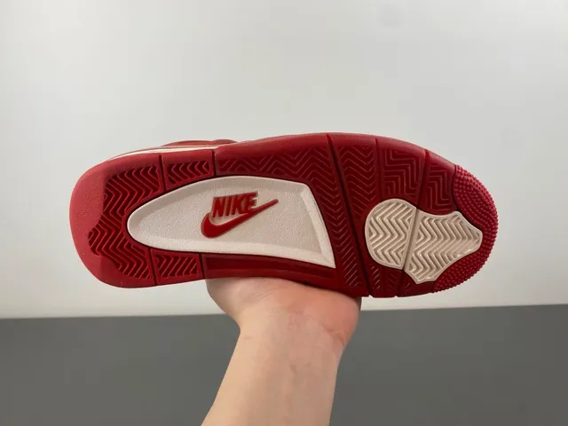 Nike Air Jordan 4 Rojo Naranja Ante Zapatillas de Baloncesto 9