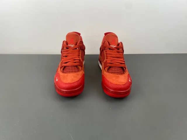 Nike Air Jordan 4 Rojo Naranja Ante Zapatillas de Baloncesto 11