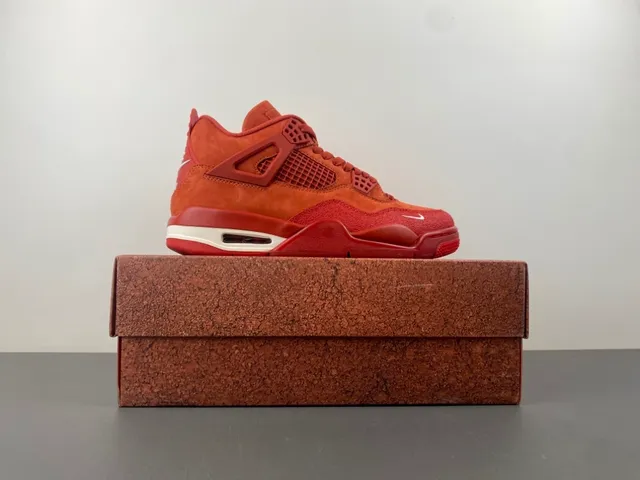 Nike Air Jordan 4 Rojo Naranja Ante Zapatillas de Baloncesto 15