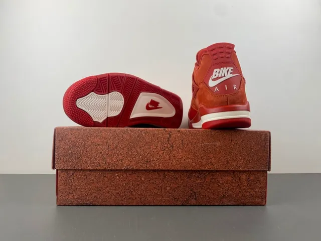 Nike Air Jordan 4 Rojo Naranja Ante Zapatillas de Baloncesto 16
