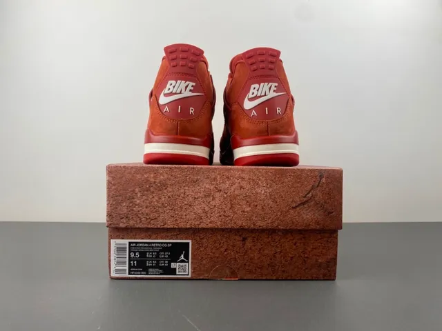 Nike Air Jordan 4 Rojo Naranja Ante Zapatillas de Baloncesto 17
