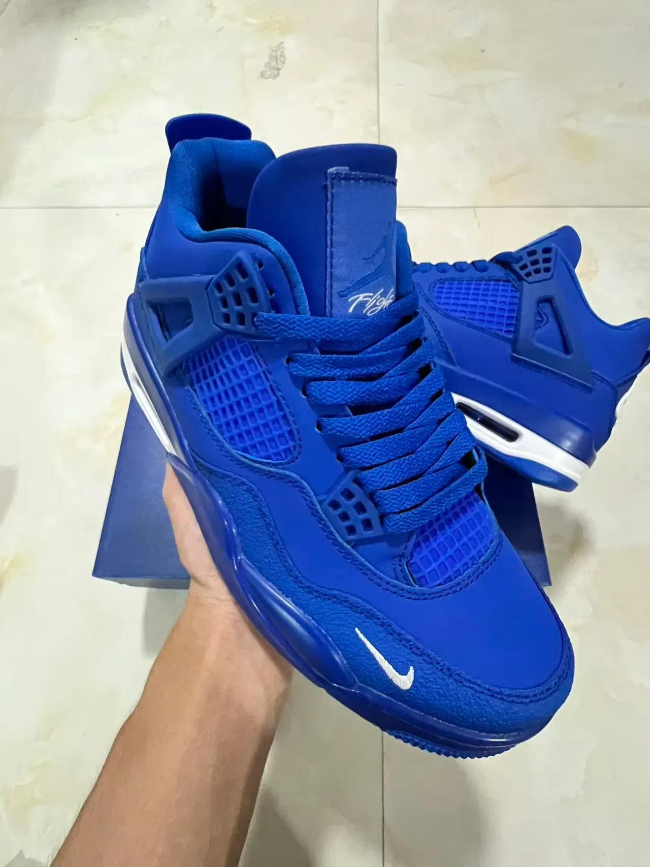 Nike Air Jordan 4 Chaussures de Basketball Bleu Royal 2
