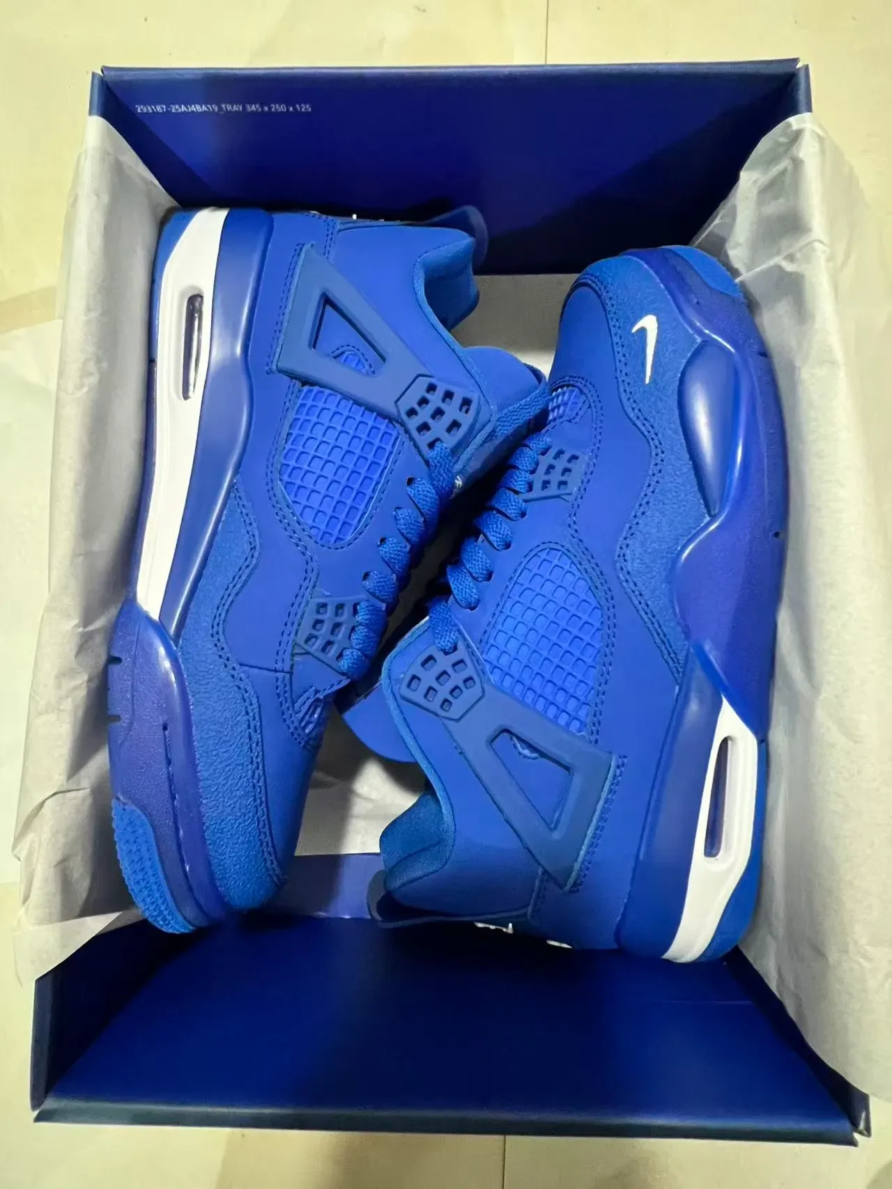 Nike Air Jordan 4 Chaussures de Basketball Bleu Royal 9