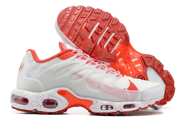 Nike Air Max Plus White Orange Speckled Lifestyle Sneakers 5