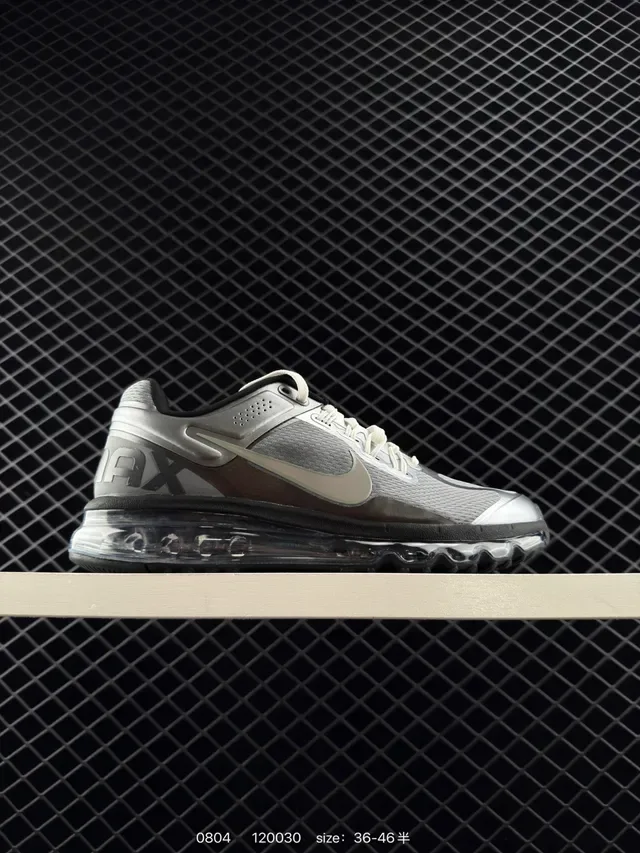Nike Air Max Silver Black Full-Length Visible Unit Mesh And Synthetic Upper Lifestyle Sneakers 6