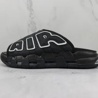 Nike Air More Uptempo Slide chanclas negras blancas