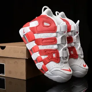 Nike Air More Uptempo Tênis de Basquete Branco e Vermelho