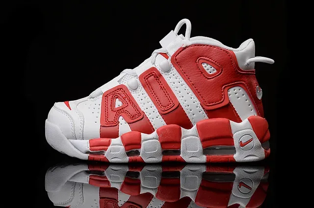 Nike Air More Uptempo Tênis de Basquete Branco e Vermelho 4