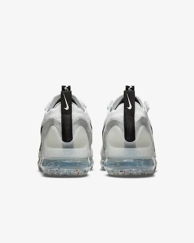 Nike Air VaporMax Gray Black Engineered Knit Upper Full-Length Visible Unit Running Shoes 4
