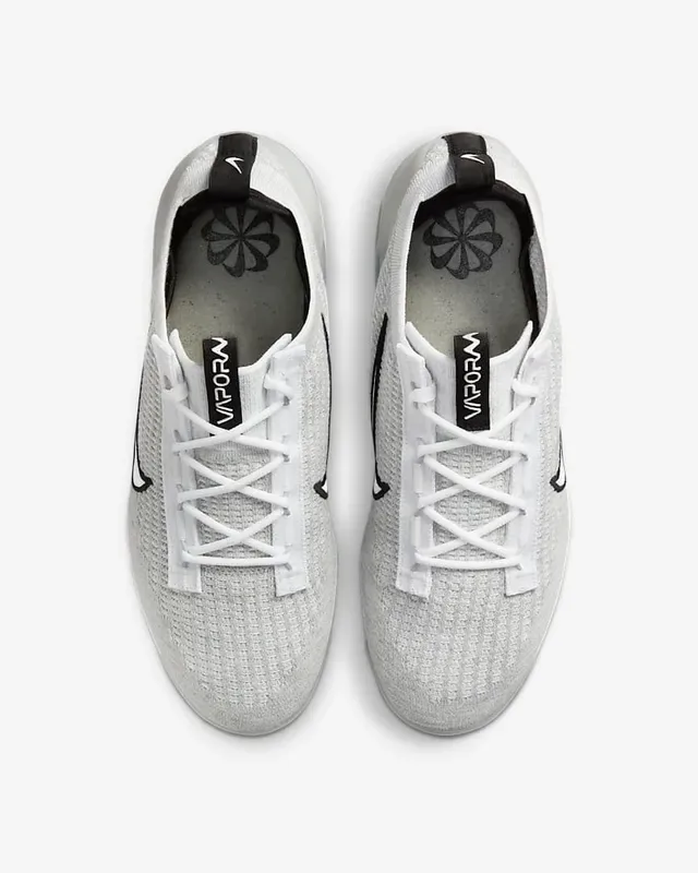Nike Air VaporMax Gray Black Engineered Knit Upper Full-Length Visible Unit Running Shoes 6