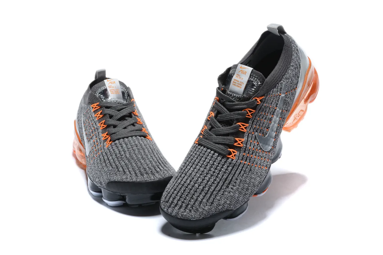 Nike Air VaporMax Gray Black Orange Running Shoes 2