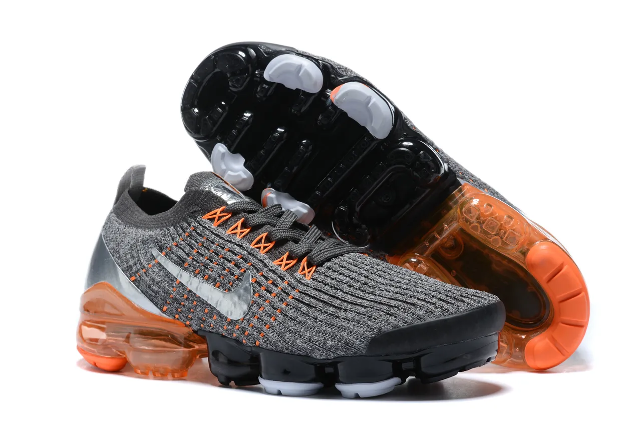Nike Air VaporMax Gray Black Orange Running Shoes 3