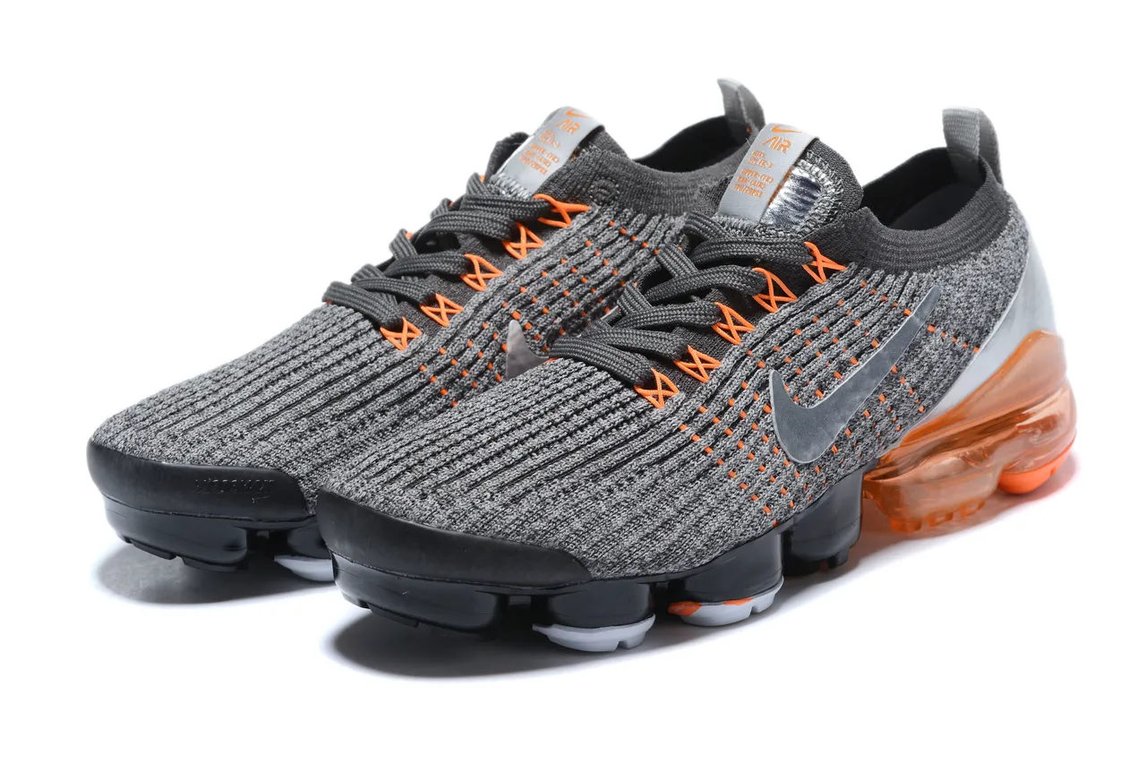 Nike Air VaporMax Gray Black Orange Running Shoes 6
