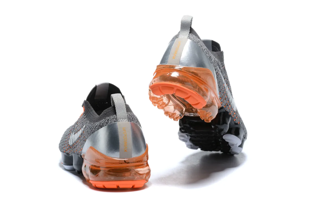 Nike Air VaporMax Gray Black Orange Running Shoes 8