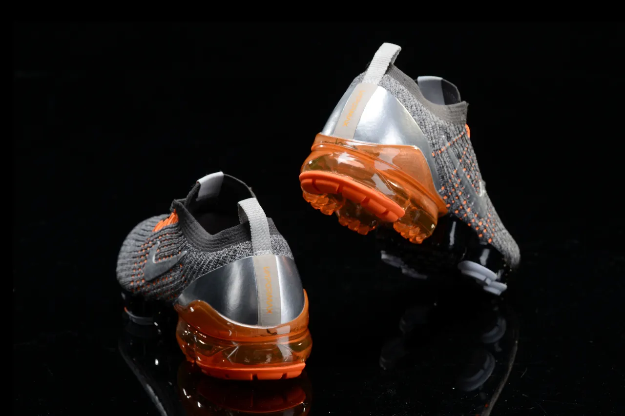 Nike Air VaporMax Gray Black Orange Running Shoes 9
