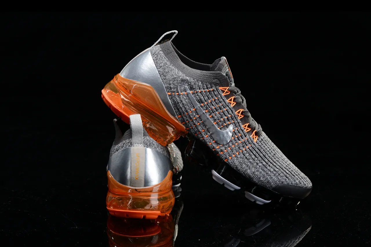 Nike Air VaporMax Gray Black Orange Running Shoes 11