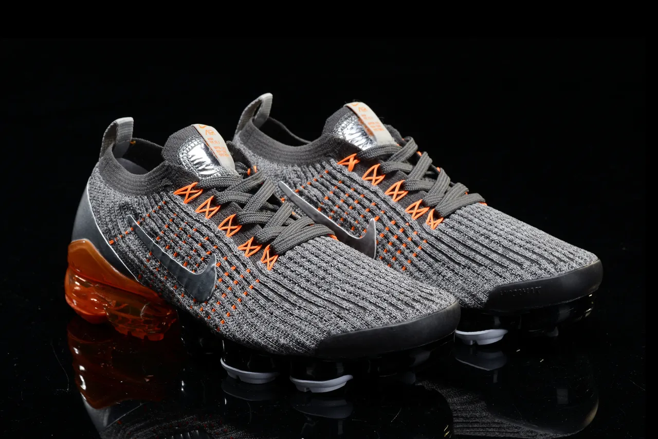 Nike Air VaporMax Gray Black Orange Running Shoes 14