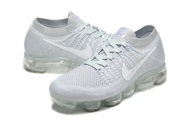 Nike Air VaporMax Light Gray Flyknit Lifestyle Sneakers 5