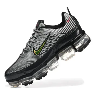 Nike Air VaporMax Plus Malha Listrada Preto Prata Tênis Lifestyle