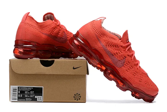 Nike Air VaporMax Red Flyknit Chaussures de course 8