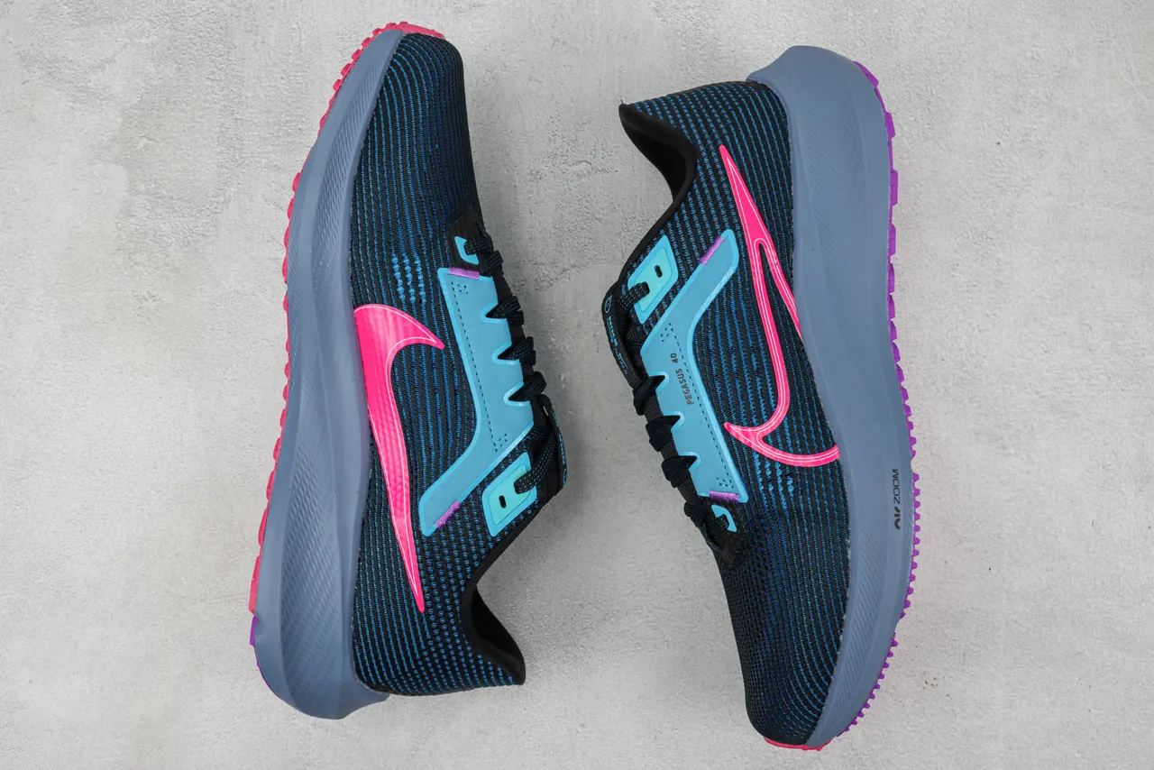 Nike Air Zoom Pegasus 40 Negro Azul Rosa Zapatillas de running 2