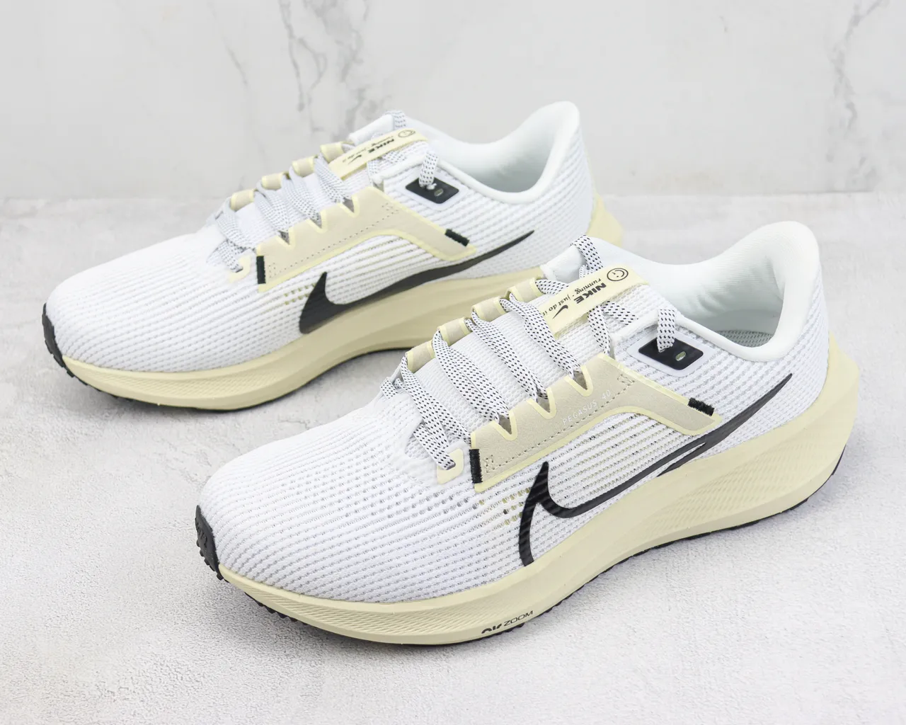 Nike Air Zoom Pegasus 40 সাদা ক্রিম কালো রানিং শু 4
