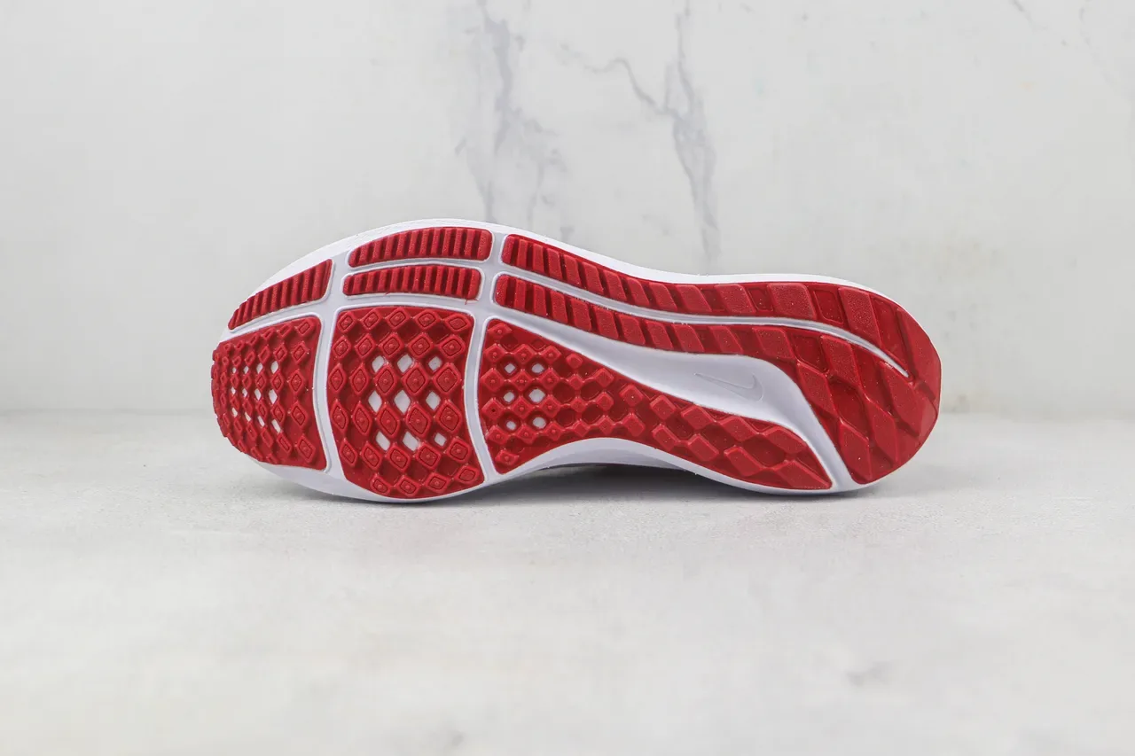 Nike Air Zoom Pegasus White Red Engineered Mesh Upper Synthetic Overlay Cage Running Shoes 8