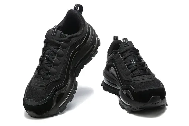 Nike All-Black Layered Upper Air Cushion Lifestyle Sneaker 3
